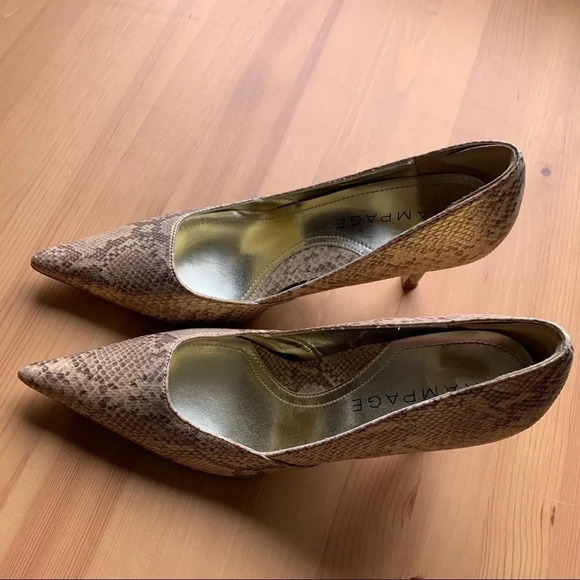 Rampage Snake Print Pointed Heels - Picture 3 of 10